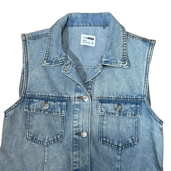 CiSono Womens Denim Mini Dress Size Large - Picture 9 of 12